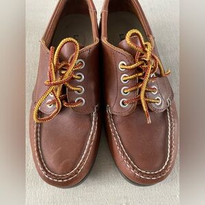 L.L. Bean Women's Brown Patent black Leather Boat Shoes 7.5 M